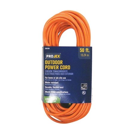 PROJEX FW-294P Indoor &amp; Outdoor 3 SPT Extension Cord 16 Gauge - Orange PR4118